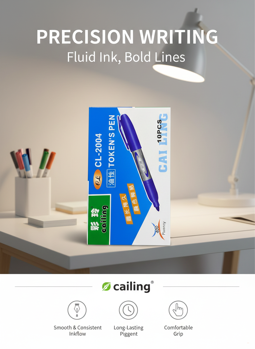 Набор перманентных маркеров Cai Ling (10 шт., синий)