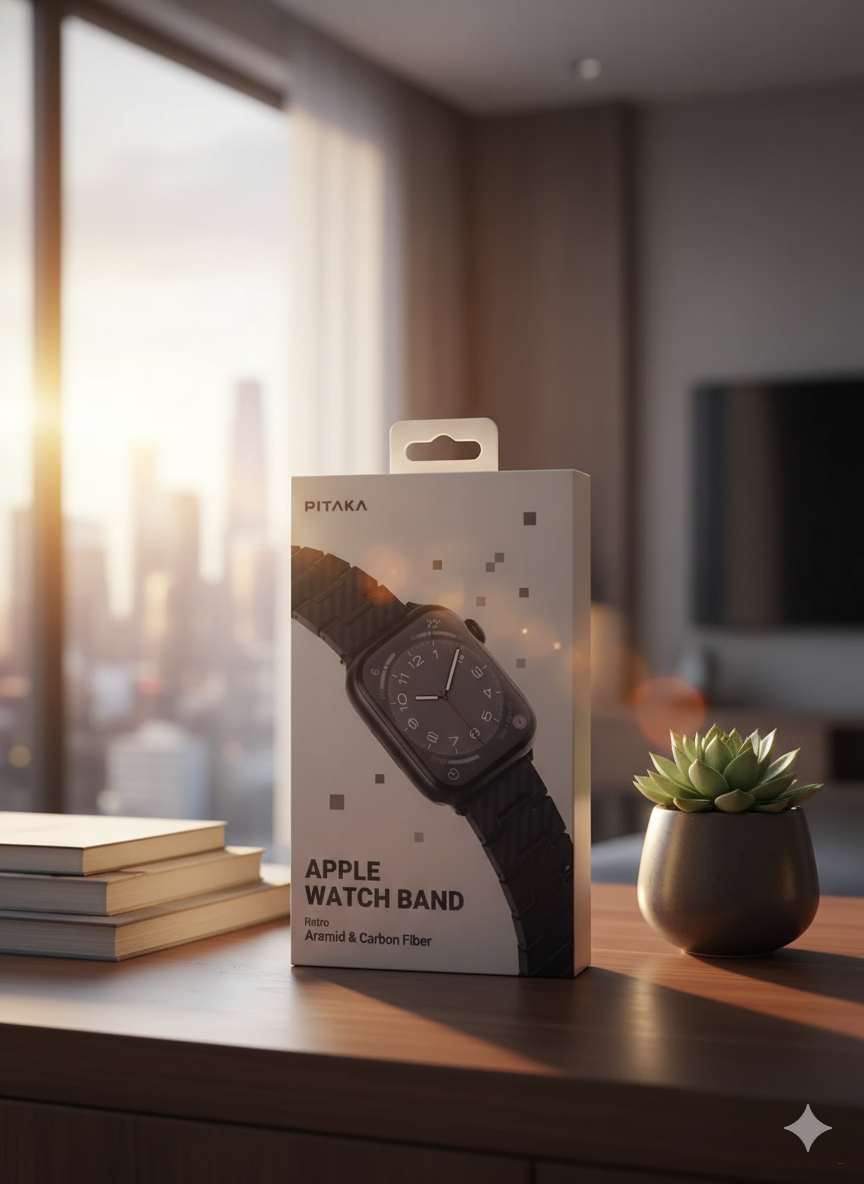 Карбоновый браслет Pitaka для Apple Watch 10-1/ SE и Ultra 2 (38 40 41 42 44 45 46 49мм) - Retro