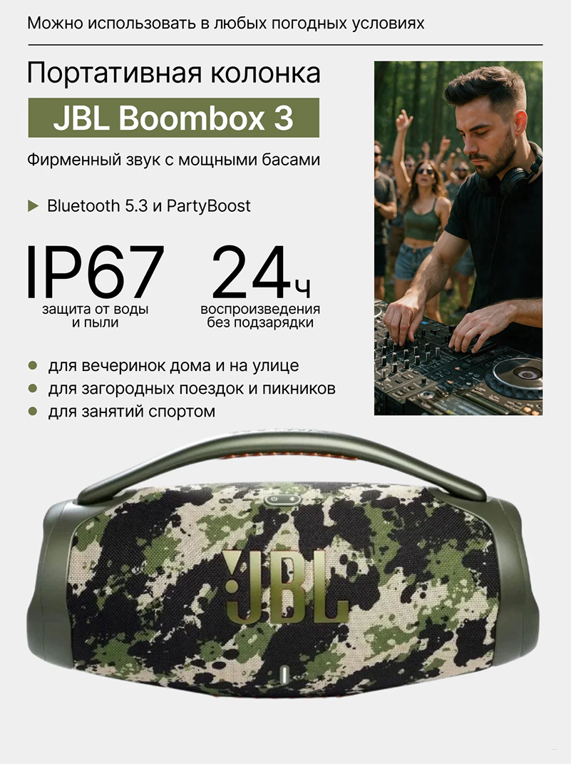 Портативная колонка JBL BOOM BOX