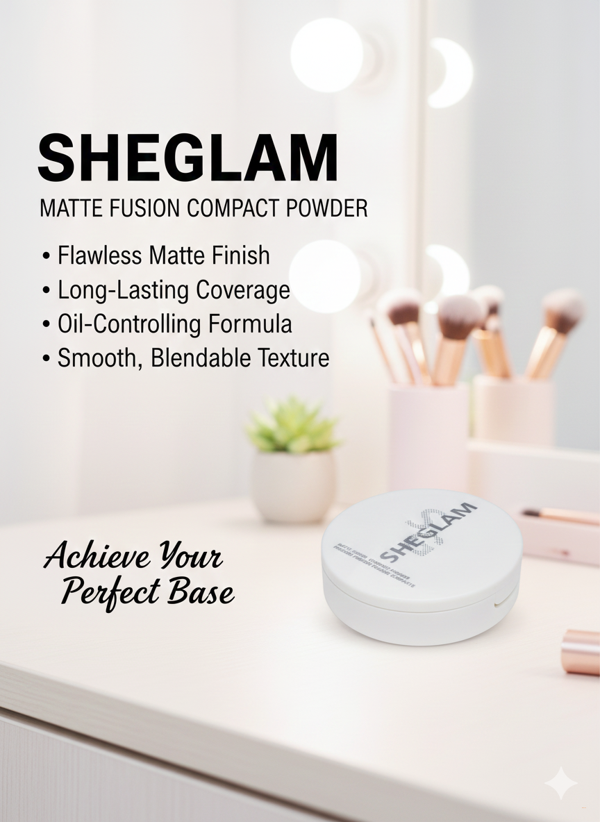 Матовая закрепляющая пудра Sheglam Matte Fusion Compact Powder, 6 тонов, 13 г