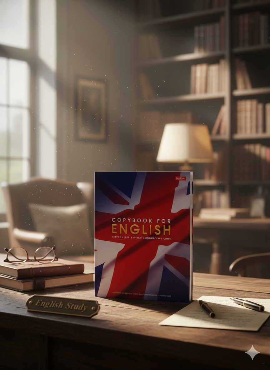 Тетрадь-словарь для записи иностранных слов 48 листов, «Английский флаг», со справочной информацией