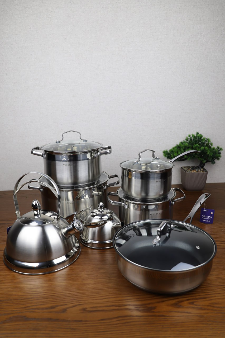 12 предметов немецкой кухонной посуды из нержавеющей стали ZP 2777