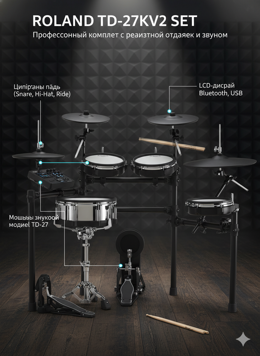 Электронная ударная установка Roland TD-27KV2 SET