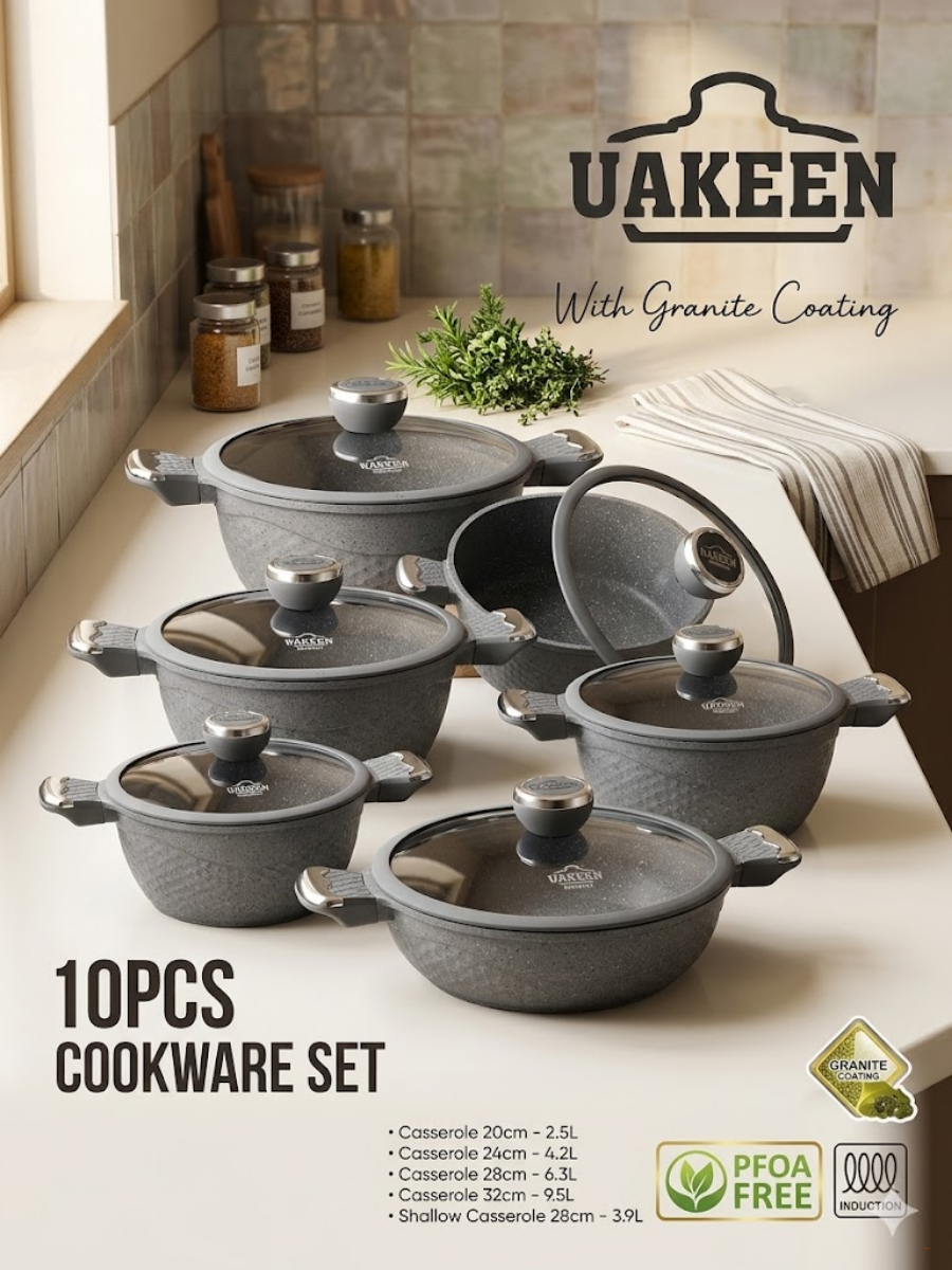 Набор гранитной посуды UAKEEN VK-1408 (10 предметов)