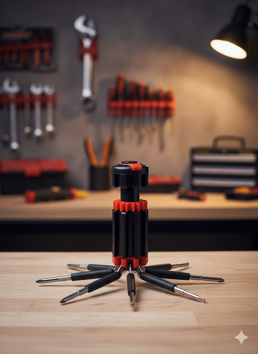 Набор отверток 8 в1 с фонариком