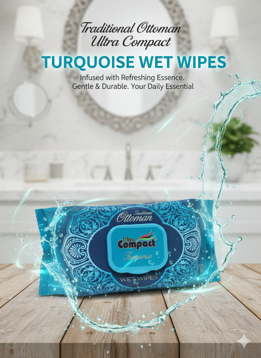 Влажные салфетки ULTRA COMPACT "Ottoman & Turquoise" c крышкой, 120 шт